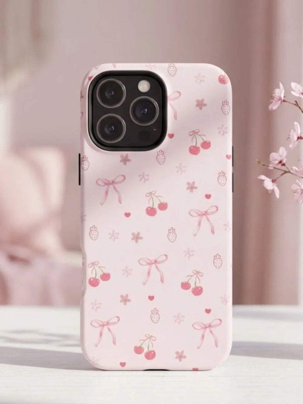 Cherry Bows Cute Phone Case for IPhone and Samsung